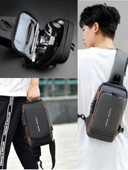 Anti-Theft Lock Crossbody Bag for Men & Women – Secure Travel Sling Bag with USB Charging Port