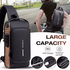 Anti-Theft Lock Crossbody Bag for Men & Women – Secure Travel Sling Bag with USB Charging Port