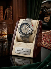 Hublot Chain Gents Watch – Skeleton Dial Luxury Chronograph with Date, Heavy Stainless Steel Strap & Butterfly Lock