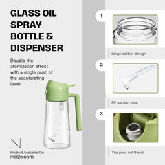 2-in-1 Glass Oil Dispenser Bottle – Dual Use Oil Pourer & Spray Bottle for Kitchen