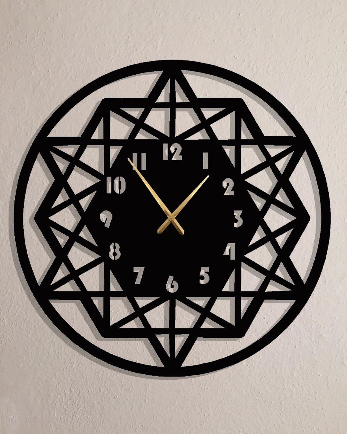 Elegant Wooden Wall Clock – Modern Design MDF Clock for Living Room