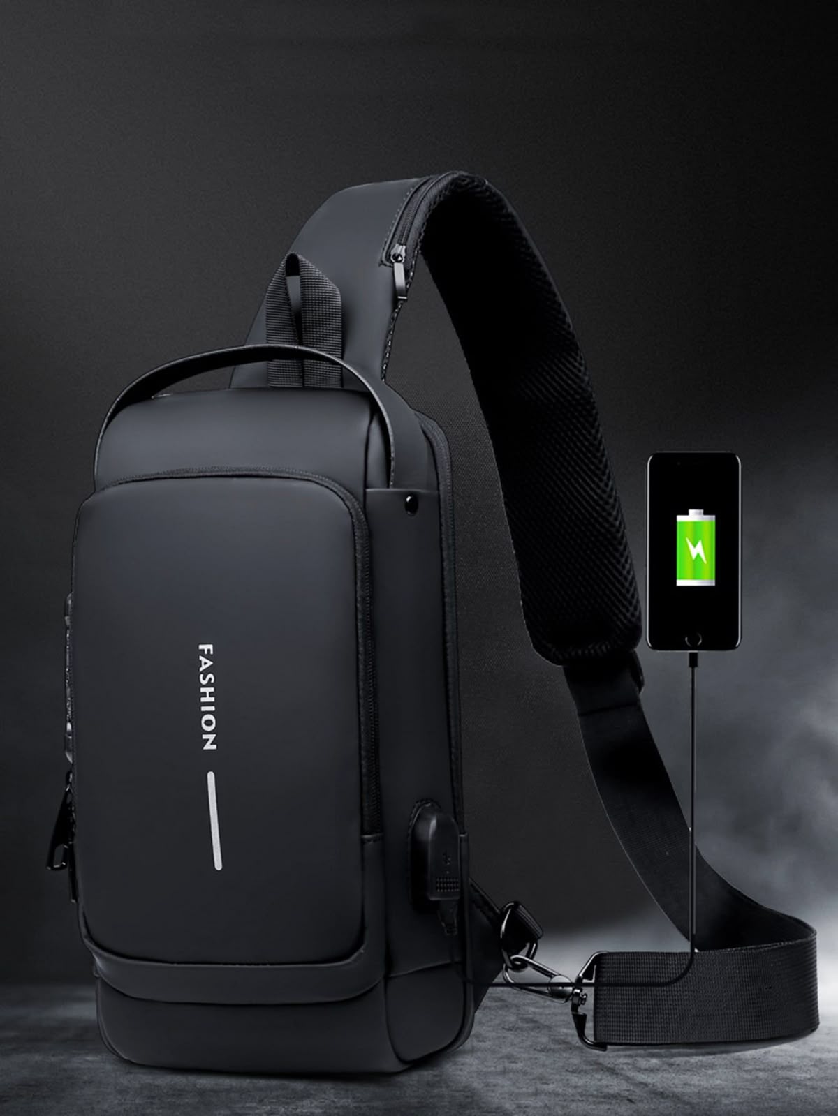 Anti-Theft Lock Crossbody Bag for Men & Women – Secure Travel Sling Bag with USB Charging Port