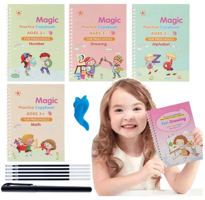Sank Magic Practice Copybook – Reusable Handwriting & Drawing Book for Kids (Ages 3+)