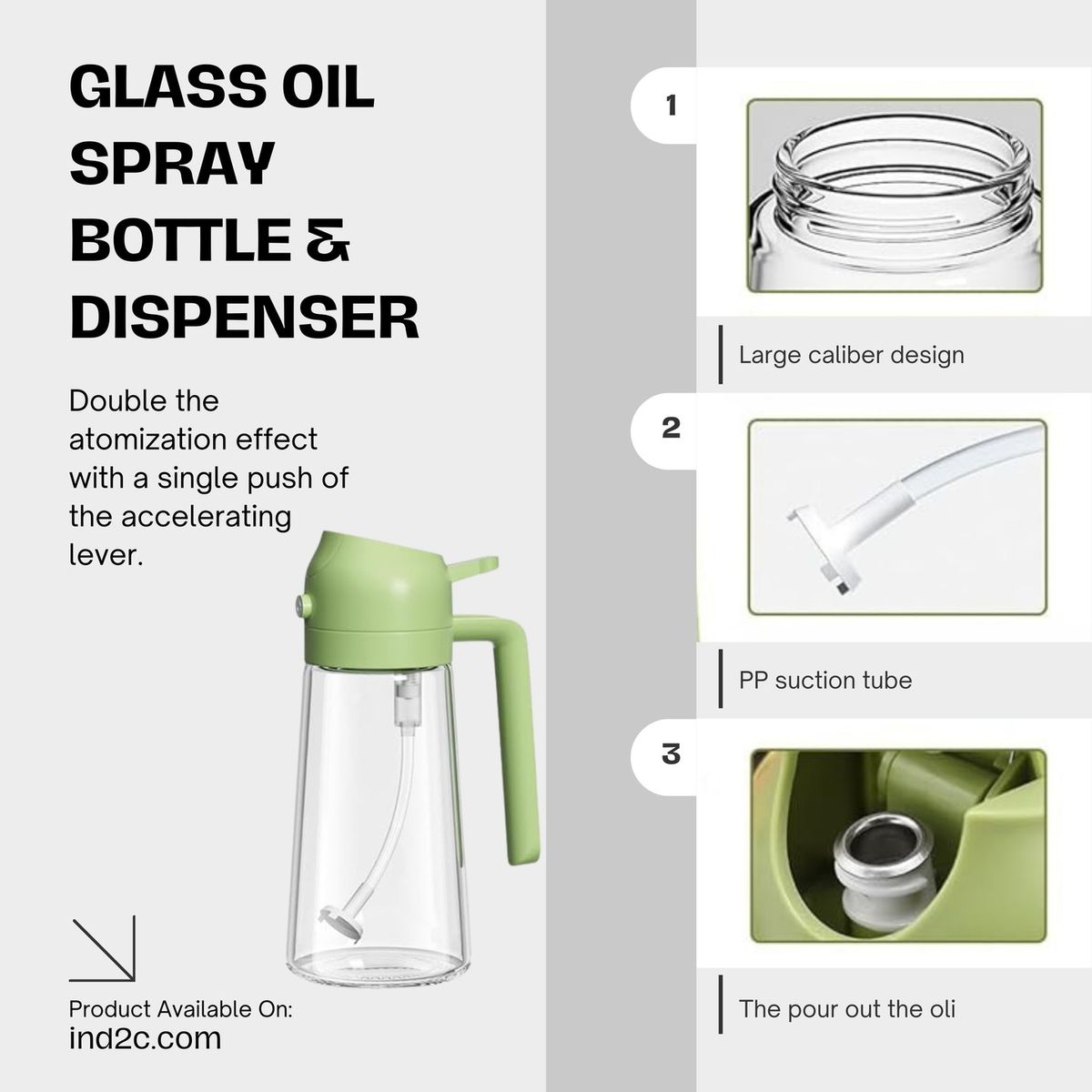 2-in-1 Glass Oil Dispenser Bottle – Dual Use Oil Pourer & Spray Bottle for Kitchen