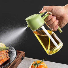2-in-1 Glass Oil Dispenser Bottle – Dual Use Oil Pourer & Spray Bottle for Kitchen